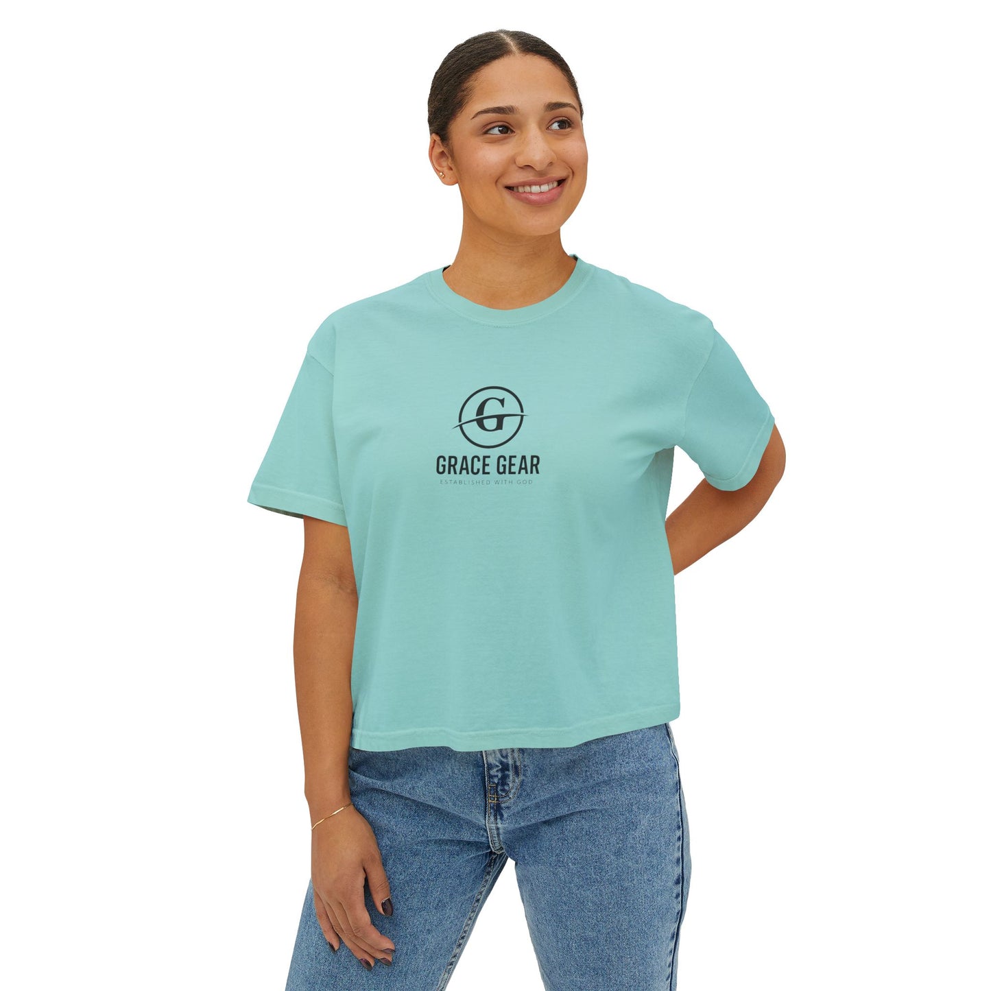 GraceGear Women Oversize Cropped Proverbs 31:30 T-Shirt
