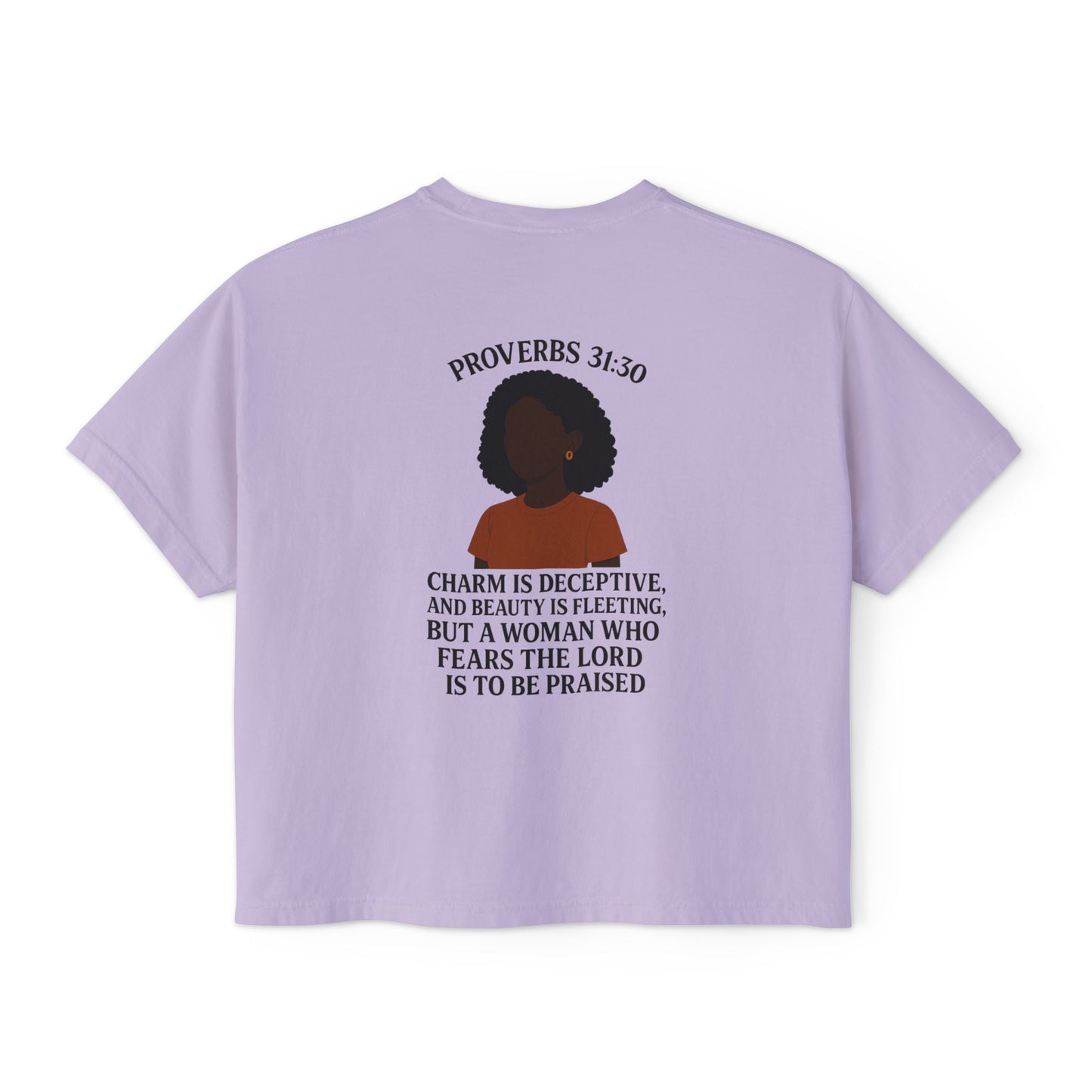 GraceGear Women Oversize Cropped Proverbs 31:30 T-Shirt