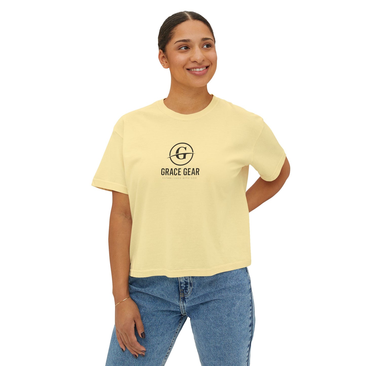 GraceGear Women Oversize Cropped Proverbs 31:30 T-Shirt