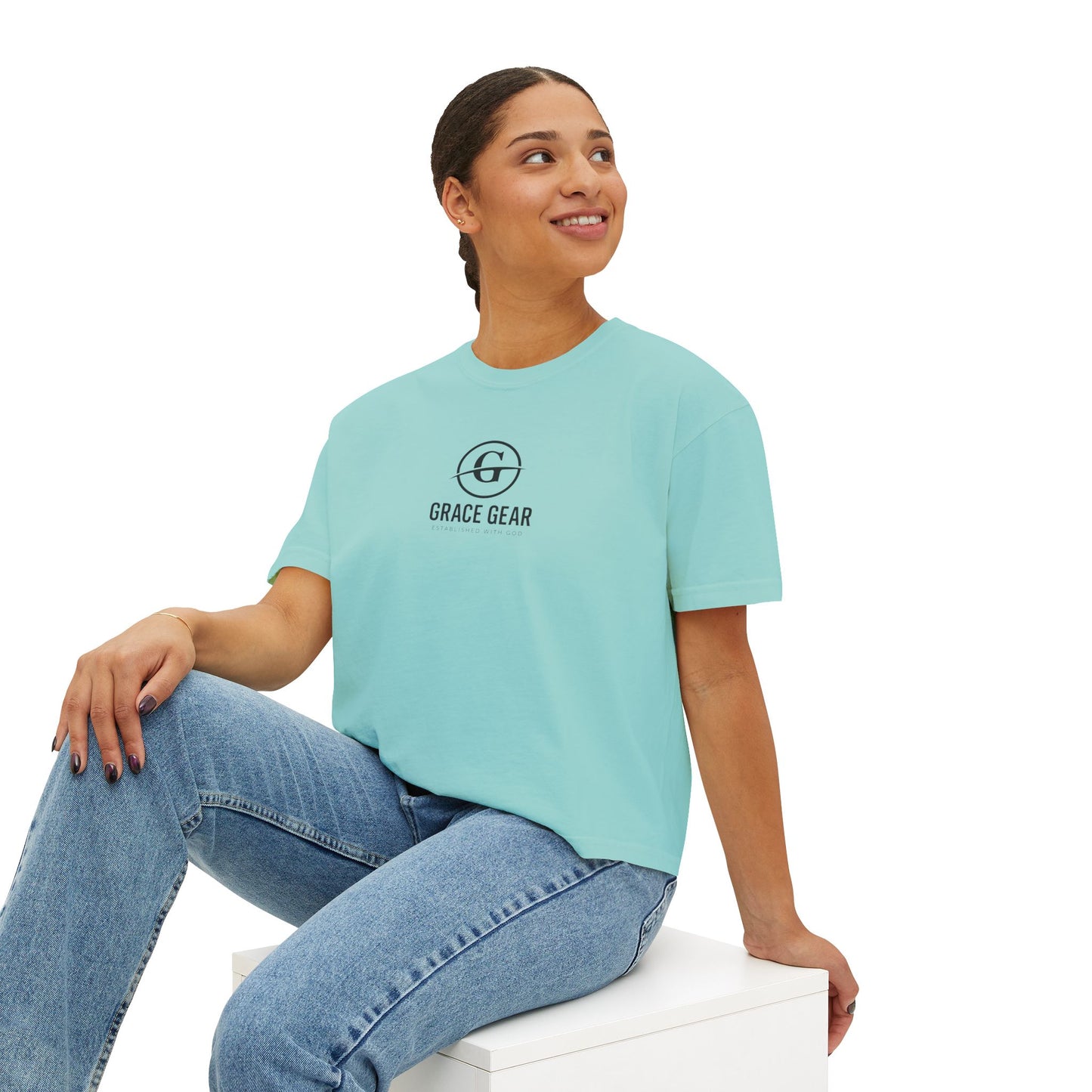 GraceGear Women Oversize Cropped Proverbs 31:30 T-Shirt