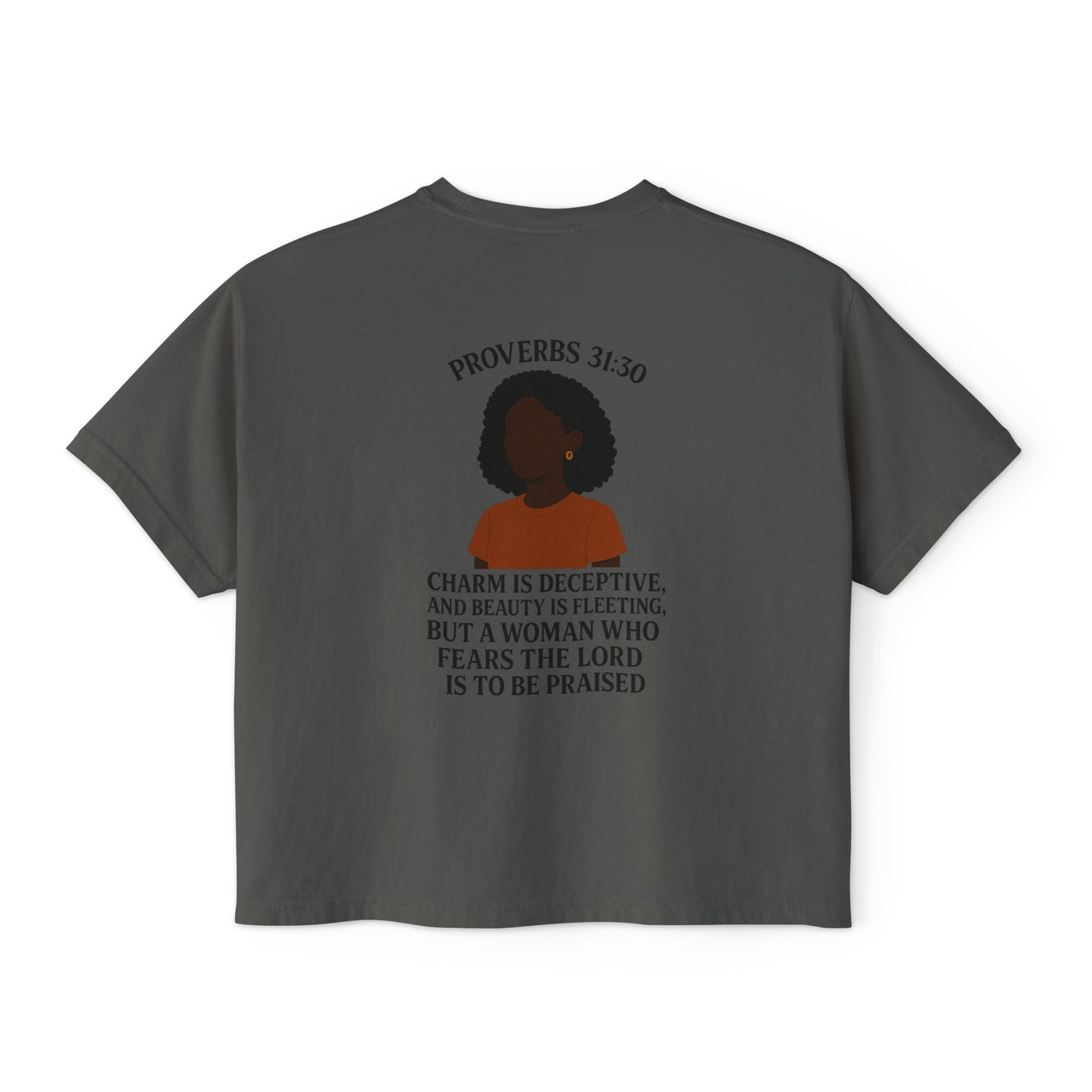 GraceGear Women Oversize Cropped Proverbs 31:30 T-Shirt