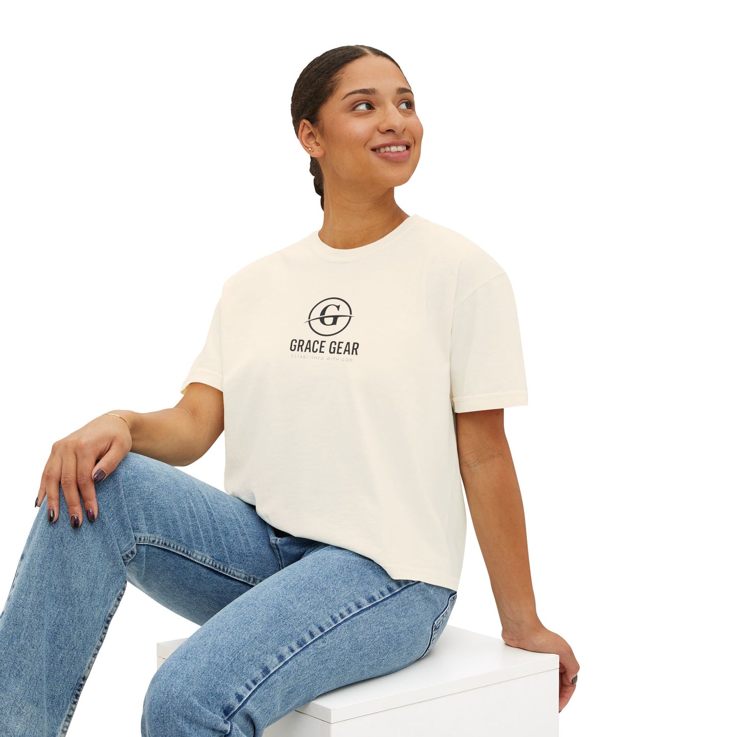 GraceGear Women Oversize Cropped Proverbs 31:30 T-Shirt