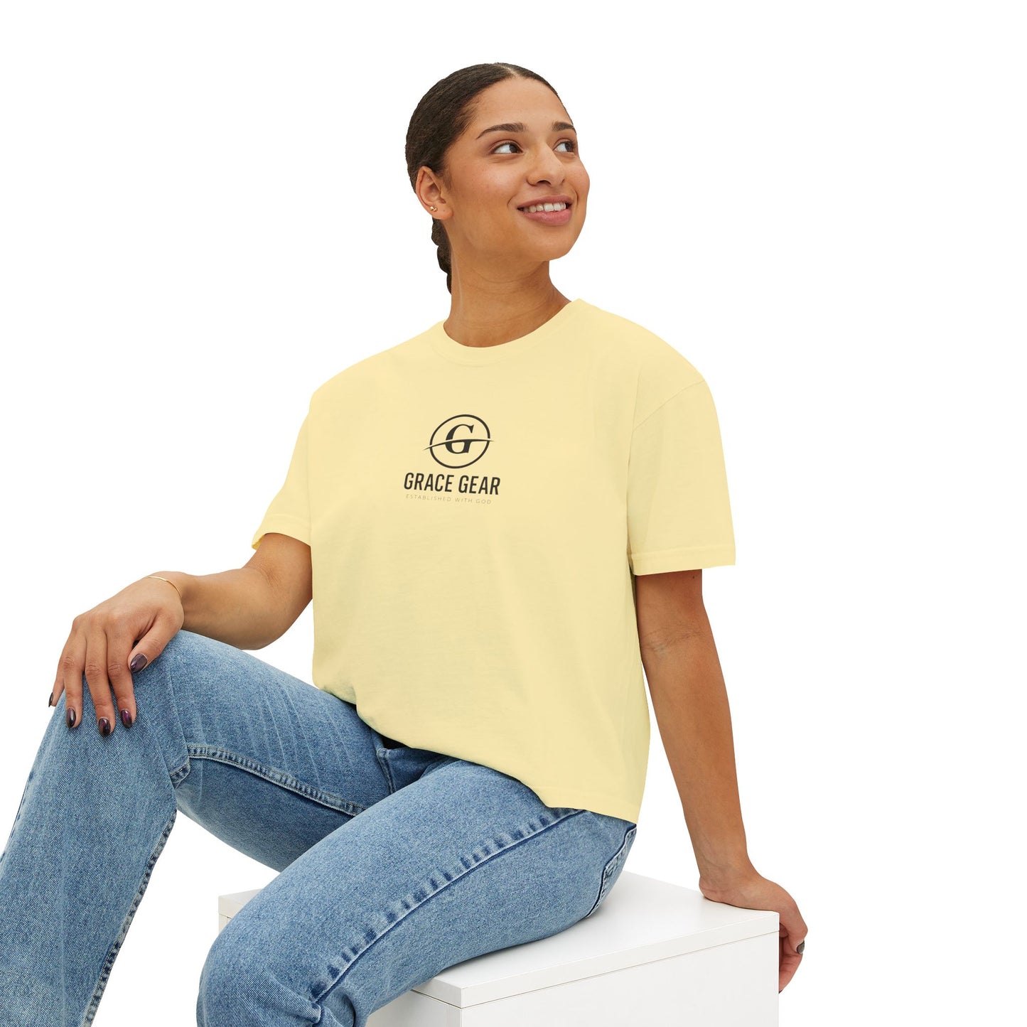 GraceGear Women Oversize Cropped Proverbs 31:30 T-Shirt