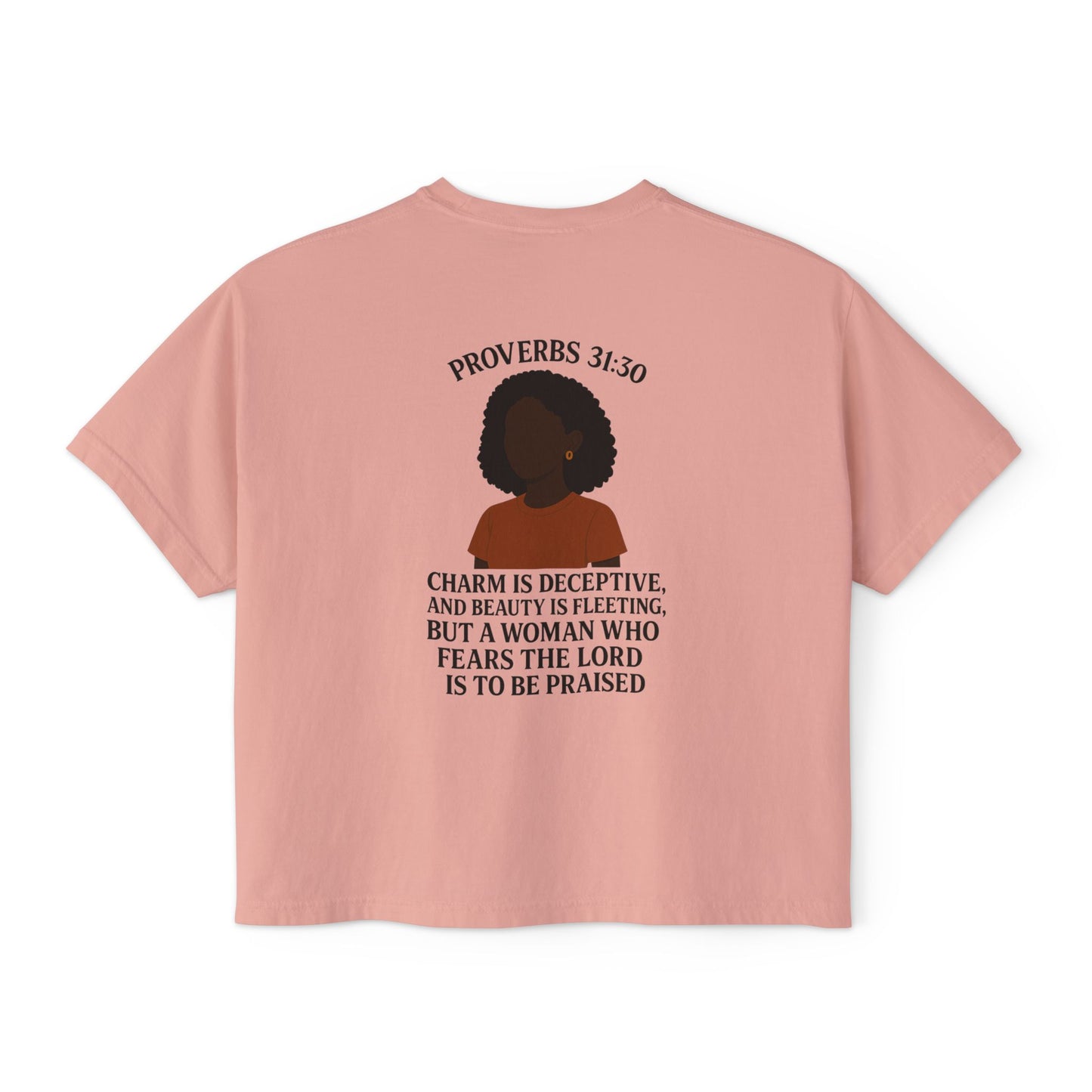 GraceGear Women Oversize Cropped Proverbs 31:30 T-Shirt