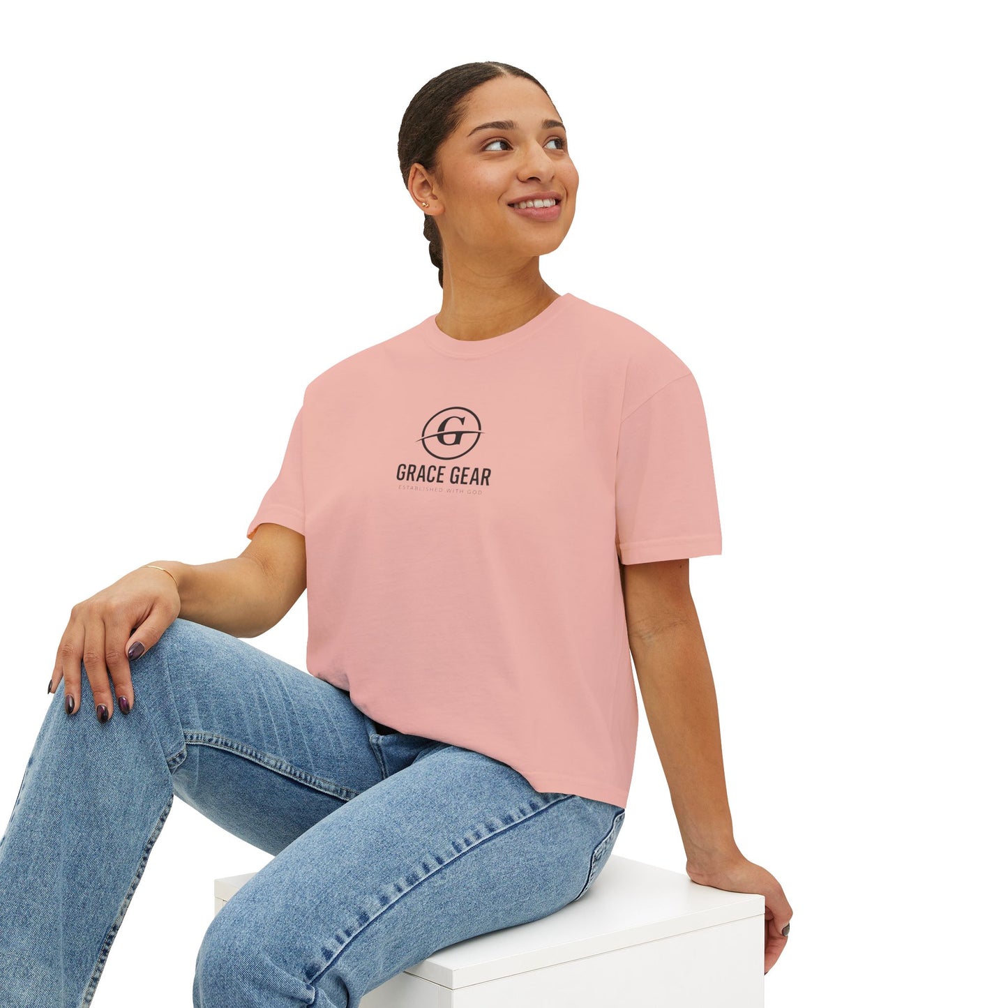 GraceGear Women Oversize Cropped Proverbs 31:30 T-Shirt