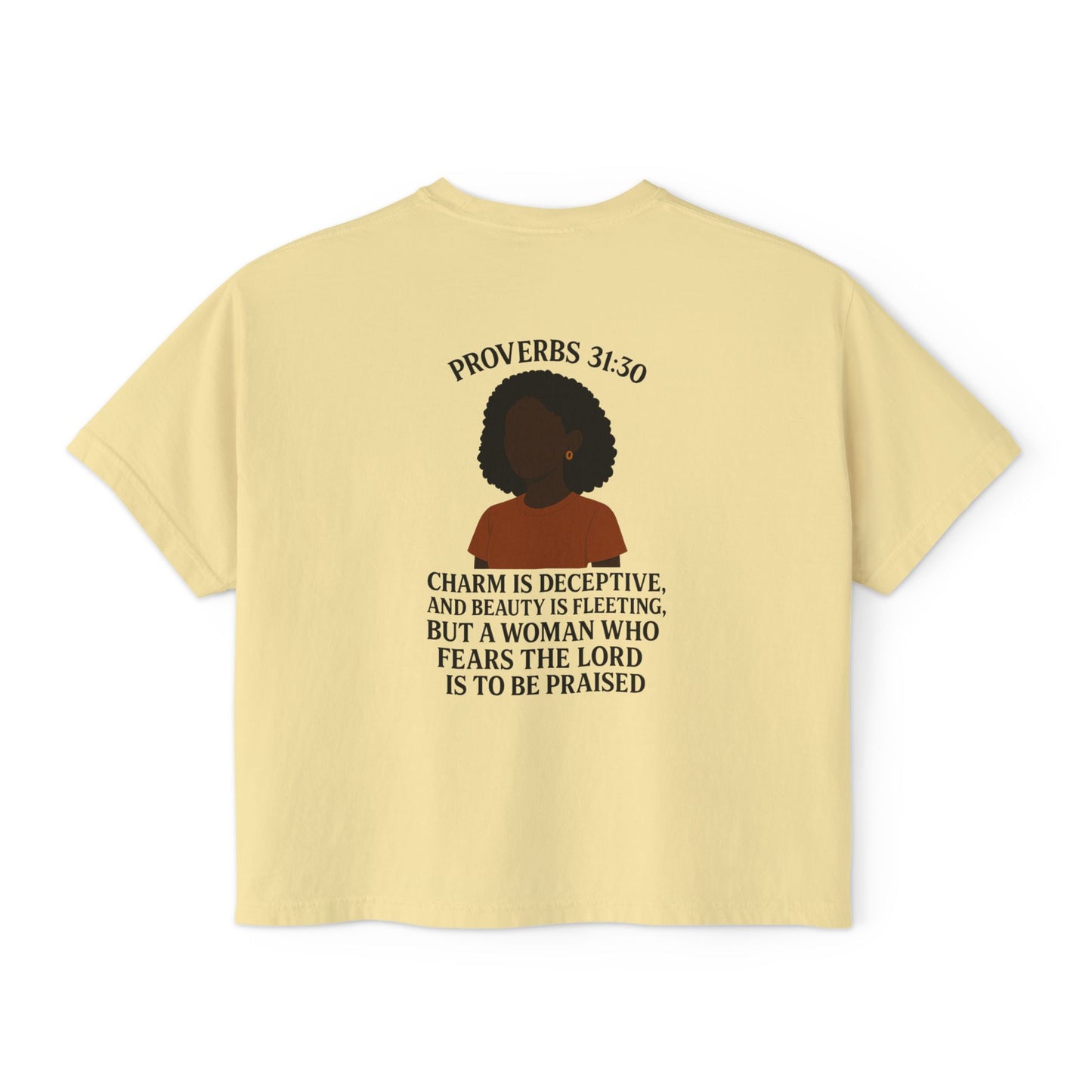 GraceGear Women Oversize Cropped Proverbs 31:30 T-Shirt