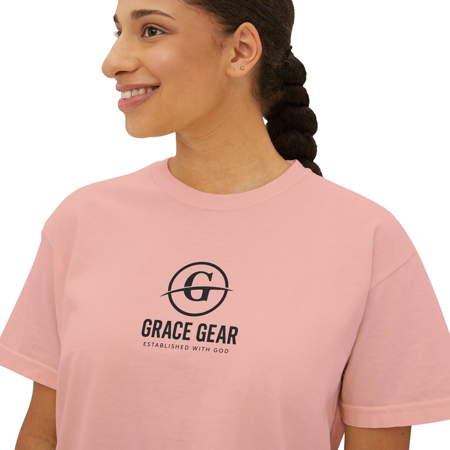 GraceGear Women Oversize Cropped Proverbs 31:30 T-Shirt