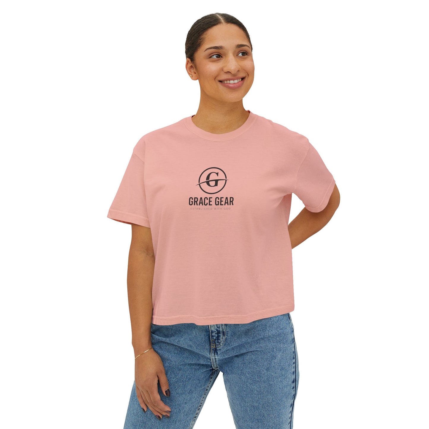 GraceGear Women Oversize Cropped Proverbs 31:30 T-Shirt