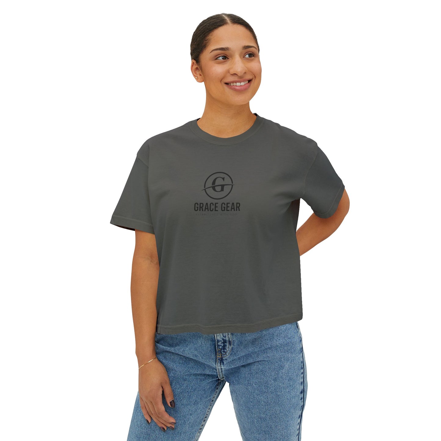 GraceGear Women Oversize Cropped Proverbs 31:30 T-Shirt
