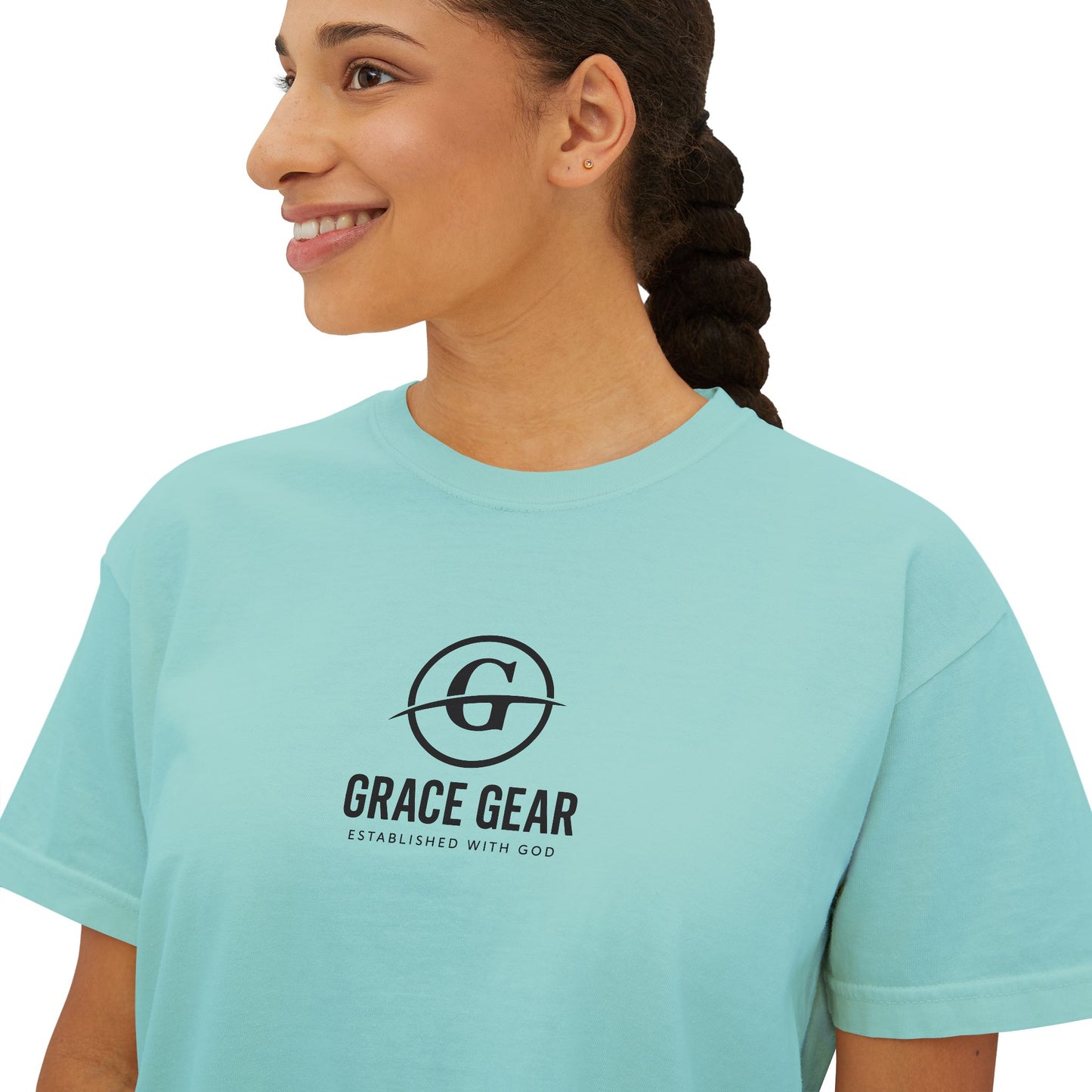GraceGear Women Oversize Cropped Proverbs 31:30 T-Shirt