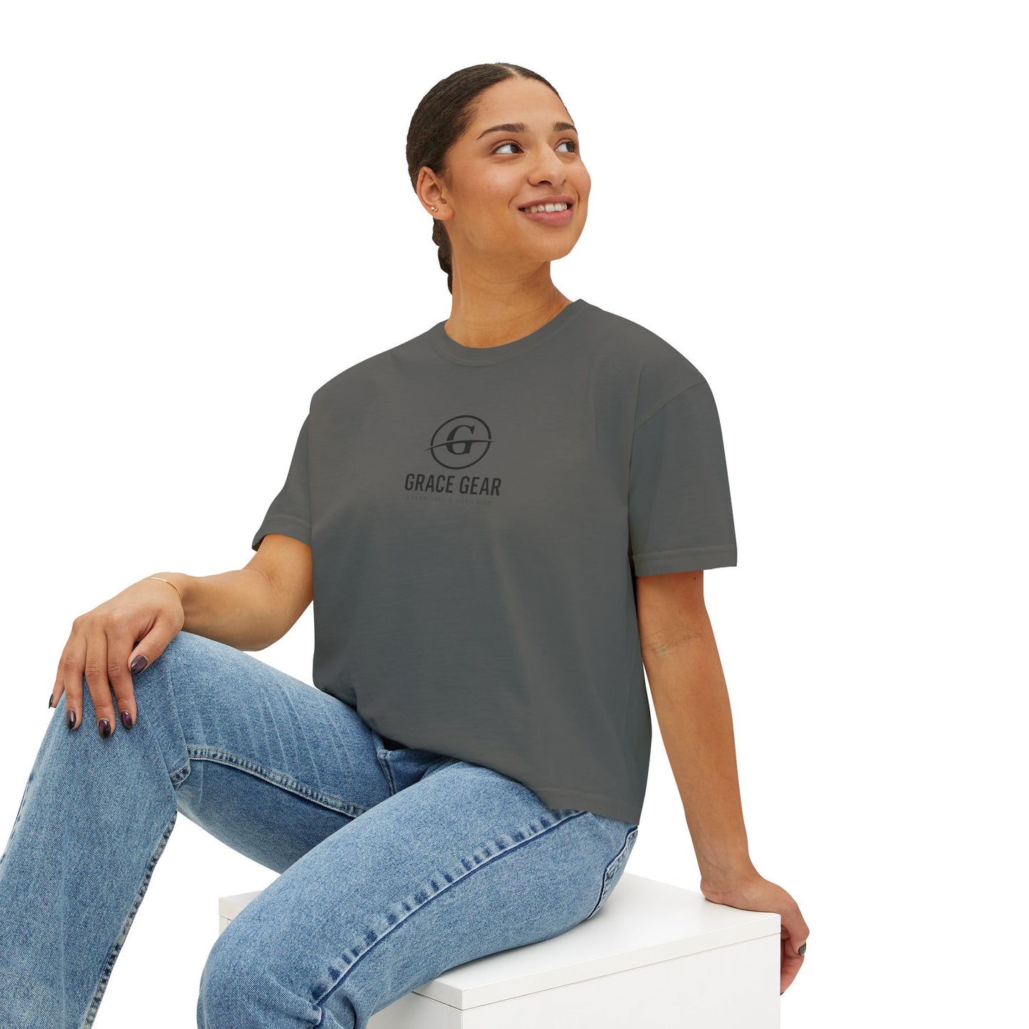 GraceGear Women Oversize Cropped Proverbs 31:30 T-Shirt