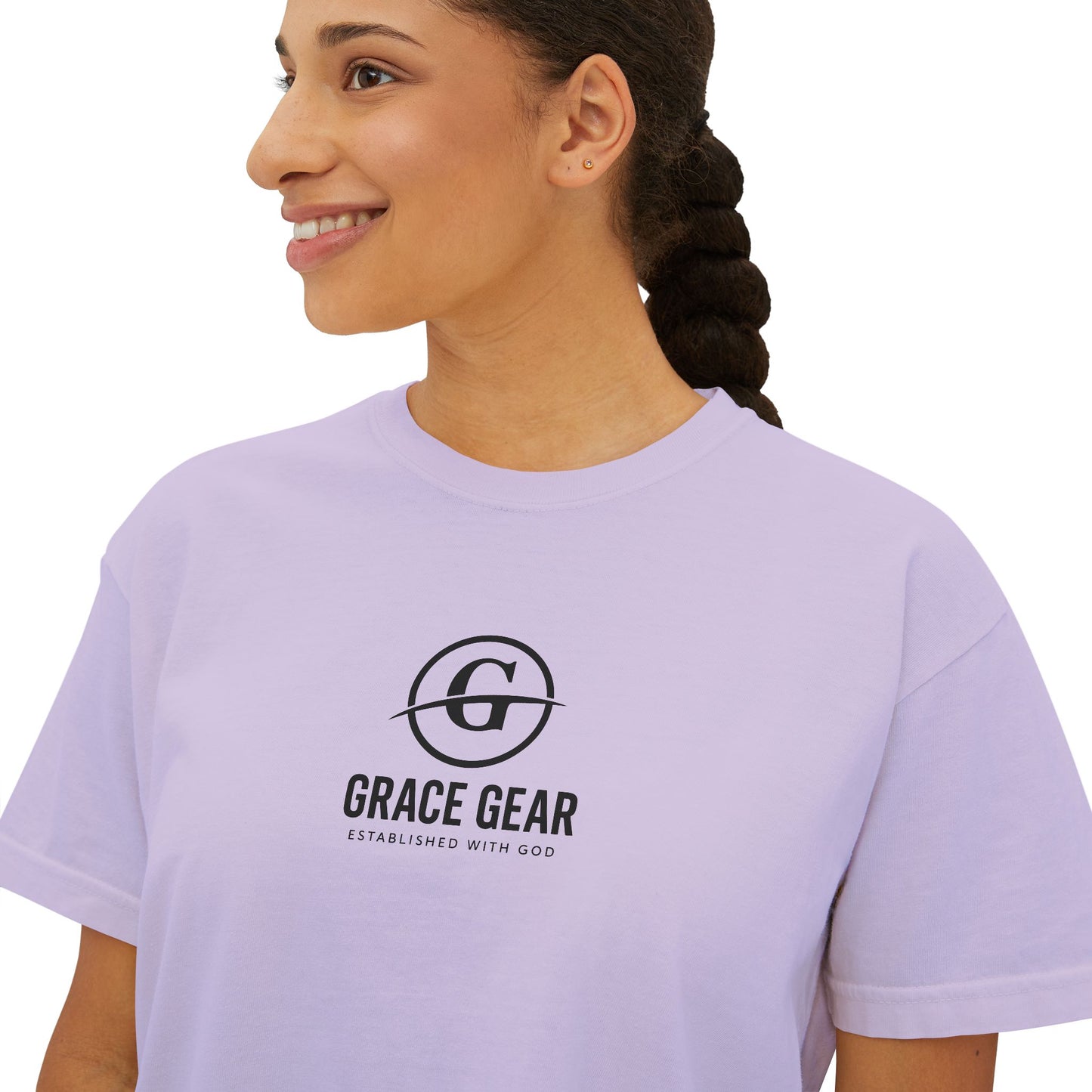 GraceGear Women Oversize Cropped Proverbs 31:30 T-Shirt